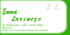 emma lorincze business card